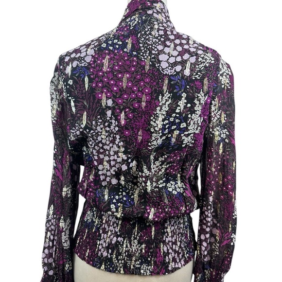 White House Black Market long sleeve top with gold accents size 4 - Picture 3 of 14